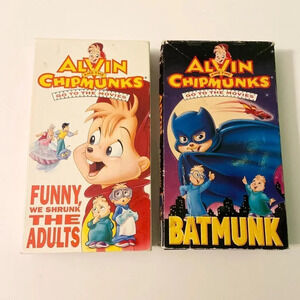 Lot of 2 Alvin and the Chipmunks  VHS Tapes Go to the Movies Batmunk